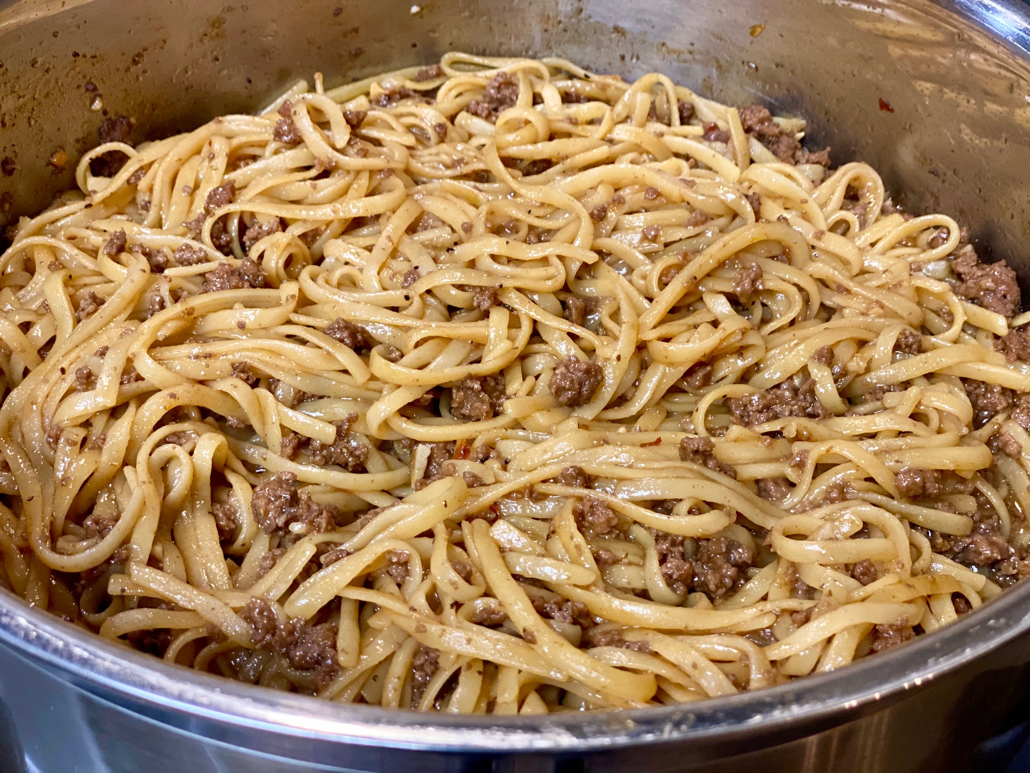 MONGOLIAN GROUND BEEF NOODLES