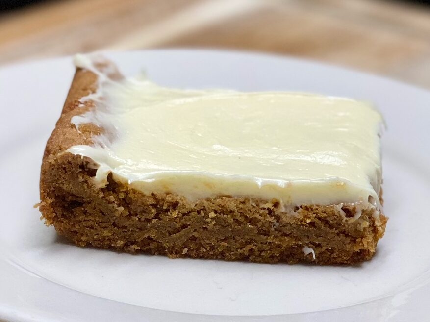 Soft and Chewy Gingerbread Bars with Cream Cheese Frosting