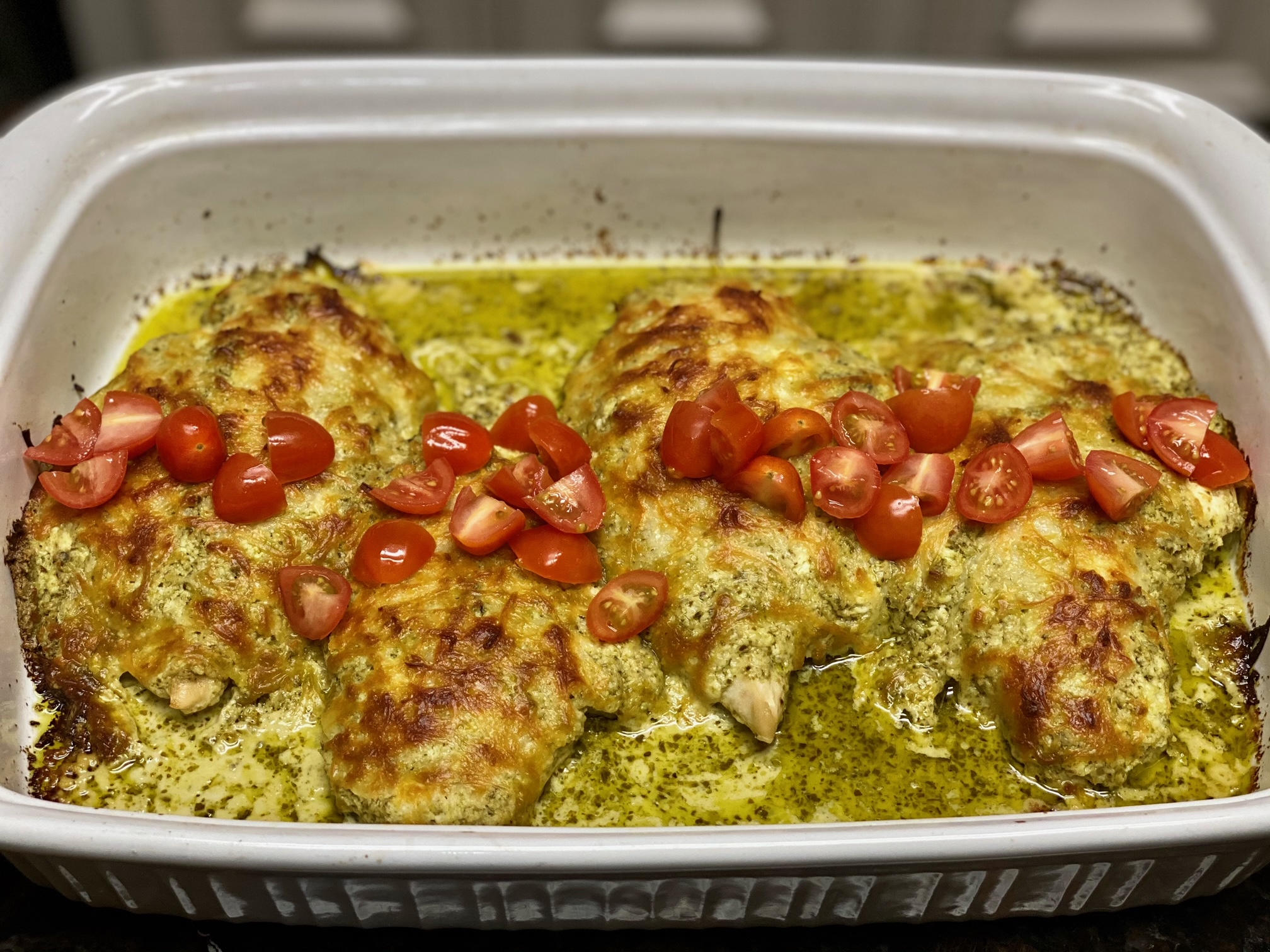 CHEESY PESTO CHICKEN