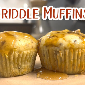 muffins with syrup dripping on them